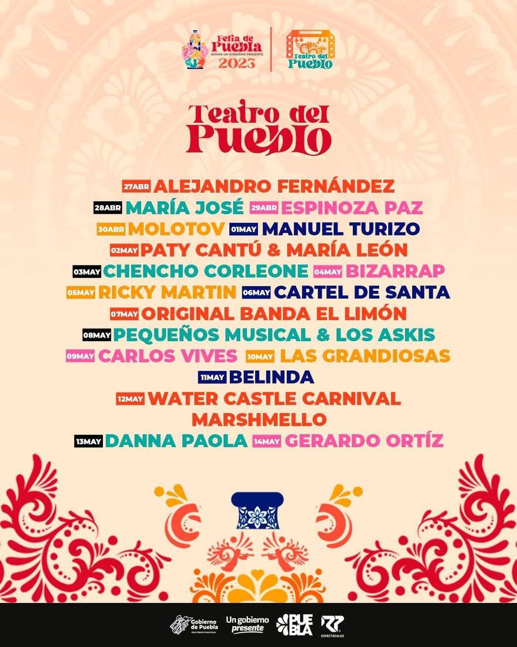 Fecha de artistas del Teatro del Pueblo